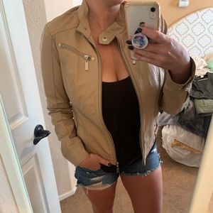 Tan leather jacket